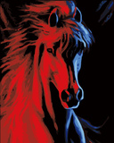 diy数字油画特价手绘填色画 客厅动物马抽象装饰画 40*50冰与火