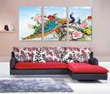 中国风孔雀图装饰画客厅沙发背景墙画壁画书房卧室挂画国画无框画