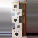 CatS-D5a积木猫爬架+通天柱+猫屋/储物柜(共五层)！CatS猫家具