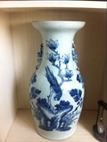 清代瓷器 清代花瓶 清代豆青青花加白富贵白头150件大瓶 包老保真