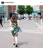 【topshop】菲比香港專櫃代購 5.31 清爽降溫感棕櫚葉印花連衣裙