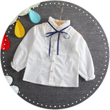 女宝宝长袖衬衫打底纯棉韩版春秋款0-1-2-3岁女童学院风衬衣上衣