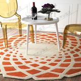 欧式中式样板间圆形地毯客厅茶几 卧室床边书房手工腈纶地毯定制