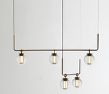 时尚现代复古金属工业风”钱德勒“系列玻璃装饰餐厅米兰设计吊灯