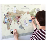 正品韩国indigo复古创意世界地图客厅装饰挂图地图居家挂画摆设
