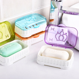 透明塑料香皂盒 浴室便携防水手工皂盒 旅行创意环保沥水肥皂盒