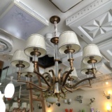 美式水晶吊灯合金铜现代美式简美客厅餐厅卧室灯具简欧欧式小美灯