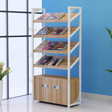 宜家新款个性书架创意钢木展示架实木简易小户型储物架置物柜包邮