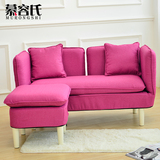 折叠小户型布艺沙发 卡座咖啡厅沙发日式双人创意小沙发  可拆洗