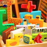 一点正品3D创意动物积木立体拼图环保益智木制玩具高品质高价玩具