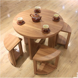 洽谈桌圆桌接待桌椅现代小户型吃饭桌实木橡木餐桌椅咖啡桌办公桌