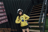 韩衣品实拍女装 2016秋季新款韩版超级无敌可爱竖条小黄人卫衣