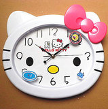 北极星卡通猫时尚挂钟包邮创意卧室静音扫描挂钟儿童艺术时钟钟表