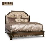 美式欧式床实木1.8米双人床实木真皮软包床头双人床