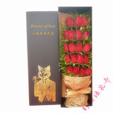 上海鲜花速递19朵33朵红白粉香槟玫瑰鲜花礼盒花束母亲节预订送花