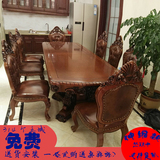 欧式实木可伸缩10人餐桌组合大理石饭桌长方形办公桌家具定做3米