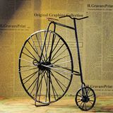 zakka杂货 怀旧老式自行车复古摆件创意装饰品做旧铁皮纯手工铁艺