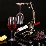 包邮2只装玻璃高脚杯红酒杯子套装大小号创意悬挂倒挂葡萄酒杯架