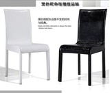 简约现代餐椅  pu皮椅全包皮餐椅凳子 黑白鳄鱼纹皮椅餐桌椅组合