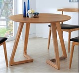 北欧纯实木餐桌日式桌/简约现代圆形餐桌椅/小户型创意休闲咖啡桌