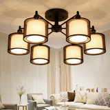 北欧圆形多头客厅卧室吸顶吊灯布艺现代简约新中式铁艺吸顶灯灯具