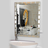 靓晶晶洗手间壁挂装饰镜子挂镜 卫生间镜子防水防潮简约现代镜框
