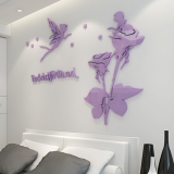 花精灵亚克力3d立体墙贴画房间客厅卧室浪漫温馨床头背景墙壁装饰
