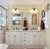 美式卫浴柜组合橡木洗手台洗脸面盆柜双人大理石洗漱池欧式浴室柜