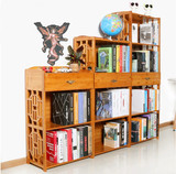 楠竹斗柜置物收纳架竹子书架书柜自由组合实木储物柜卧室抽屉柜子