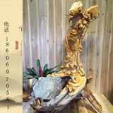 崖柏根雕双色料天然根抱石松下达摩精品实木雕刻摆件工艺品客厅