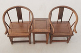 仿明清微型家具鸡翅木木雕刻圈椅居家装饰工艺精致摆件收藏品