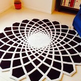 简约时尚圆形客厅地毯欧式茶几沙发地毯宜家现代卧室床边地毯定制