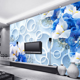 时尚3d简约现代蝴蝶花纹墙纸壁画客厅电视背景墙布无缝立体壁画