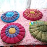 日式韩式坐垫地垫榻榻米垫沙发垫棉麻椅垫亚麻垫太阳花垫胖子垫