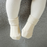 0-1-4岁3个月婴儿宝宝幼童纯色双针棉春夏季节中薄厚款翻口袜子