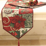 桌垫桌旗欧式现代红色餐桌装饰布茶几桌布 长条形西餐桌布布艺琉