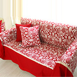 沙发布料沙发巾全盖防滑沙发垫布艺全棉 发套罩莓单双人结婚红色