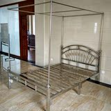 不锈钢 床 现代环保 铁艺床 1.2 1.5 1.8米