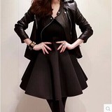 2016春装新款韩版修身立领皮衣女短款小外套女式PU夹克机车服女装
