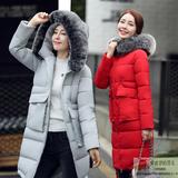 2016冬季新款女韩版棉服中长款连帽时尚宽松大码羽绒棉衣休闲外套