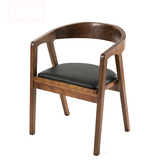 铁饰界 实木餐椅肯尼迪明椅总统椅餐厅书房木椅子木头椅子带扶手