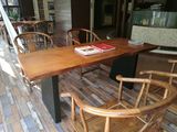 美式仿古实木餐桌不规则桌原生态桌办公桌会议桌餐桌厅饭桌大班桌