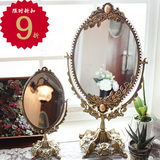 韩国正品代购  梳妆镜 复古装饰化妆镜 欧式双面镜 铜色台式镜子