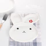 陶瓷餐盘子 chioce海外品牌超可爱卡通兔子造型盘 创意儿童早餐盘