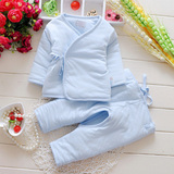 新生儿衣服宝宝秋冬0-5个月纯棉保暖和尚服加厚婴儿内衣合同套装