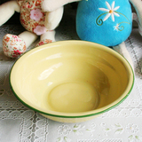 精品搪瓷碗 搪瓷盆子怀旧老式饭盆汤盆黄色 13-27cm 8种尺寸