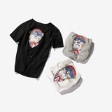 夏季薄款男士短袖T恤日系原宿风青年个性卡通狗头印花休闲体恤衫