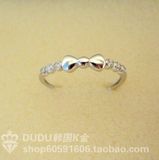 韩国工厂订做  韩国14K纯金  可爱小女人蝴蝶结戒指