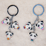 3只小熊猫颜色各异钥匙链 成都特色钥匙扣 实惠旅行小礼物钥匙环