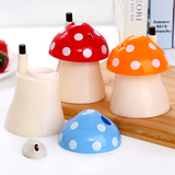 欧式客厅创意可爱按压式自动蘑菇牙签盒家用餐厅牙签瓶家居牙签筒
